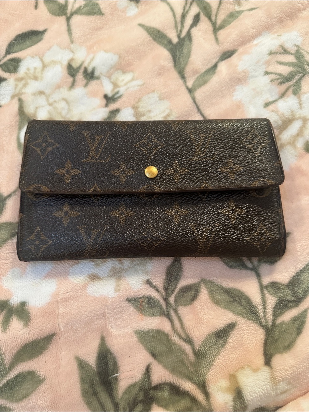 Louis Vuitton Monogram Portofeuil Sara Canvas long Wallet - Brown